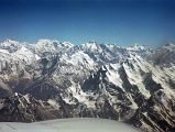 11 Hispar Muztagh Trivor, Distaghil Sar, Kunyang Chhist, Yukshin Gardan Sar, Kanjut Sar On Flight From Islamabad To Skardu Another tourist (a climber I met later in Khoburtse) wants in, and I switch to the left of the plane with a sweeping view of the Hispar Muztagh, including Trivor (7577m), Distaghil Sar (7855m), the highest in the Hispar Muztagh and the 19th highest in the world, Kunyang Chhist (7823m), Yukshin Gardan Sar (7469m), and Kanjut Sar (7760m).